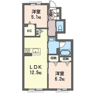シャンティ グリナージュA【1階】の間取り