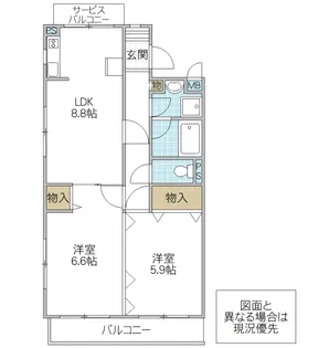 フォーライフヴィラ五軒町【2階】の間取り