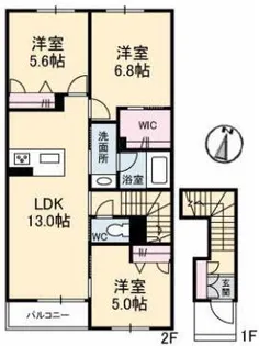 シャーメゾン ソレイユ【2階】の間取り