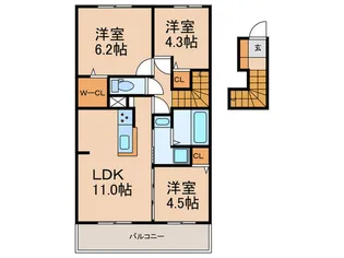メゾンカオル【2階】の間取り