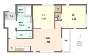 エレガンスII【1階】の間取り