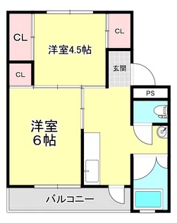 ビレッジハウス宇甘川2号棟【1階】の間取り
