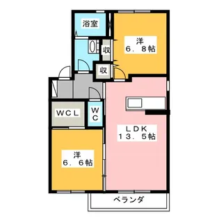 ビューフェリス柏森A【1階】の間取り