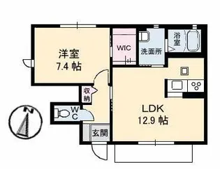 シャルマン A棟【1階】の間取り