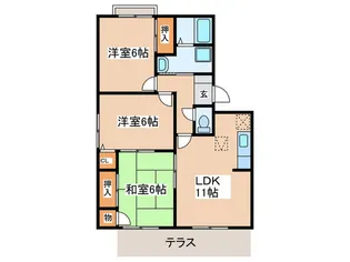 セジュール観世音寺3【1階】の間取り