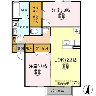 スカイブルー G【2階】の間取り