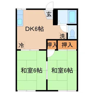 下館ハイツ【2階】の間取り