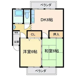 岡村アパート【1階】の間取り