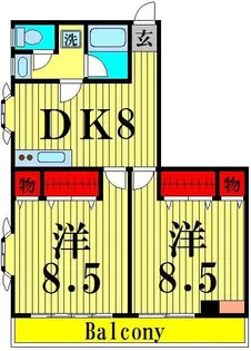 シャルマン堀江【2階】の間取り