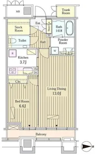 MOMENTO SHIODOME【19階】の間取り