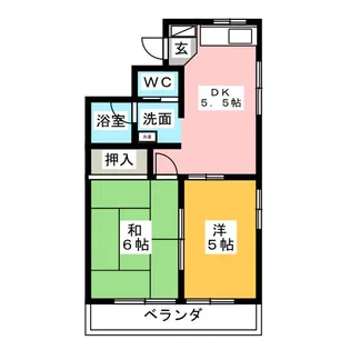 第2ハイツアカネ【2階】の間取り