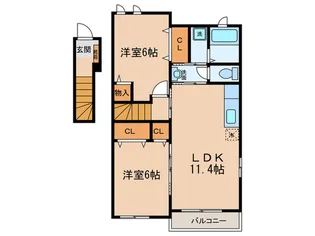 プラシード II【2階】の間取り