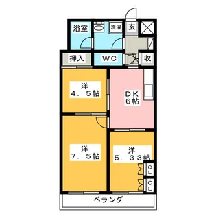 王子サウスウイング【5階】の間取り