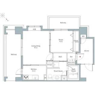 リアンシエルブルー東比恵【4階】の間取り