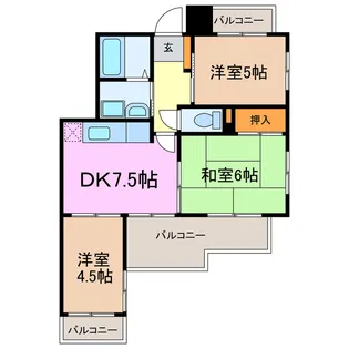 コンセール鳴海【5階】の間取り