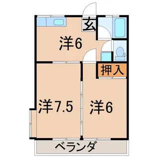 ぐりーんふらっつ【2階】の間取り