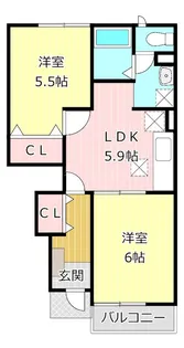 リバーサイド細江B【1階】の間取り