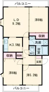 ルミエール緑岡 B【2階】の間取り