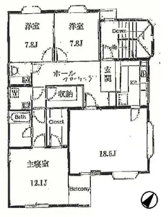 ヴィーリャ弦巻【3階】の間取り