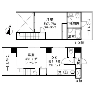 ジェラ恵比寿レジデンス【9階】の間取り