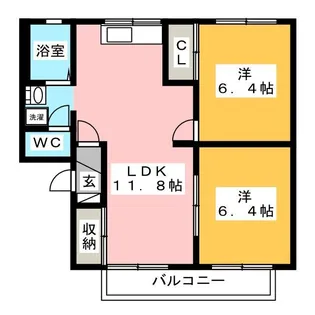 ハミングロード ヒラノ【1階】の間取り