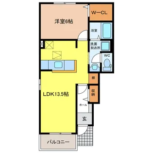 シャルム コートA・B【1階】の間取り