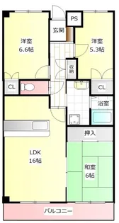 キャッスルコートイワキ【6階】の間取り