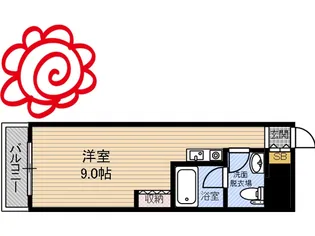 アルビオンシティ長田【4階】の間取り