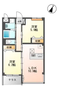 ルーヴル円明寺【1階】の間取り