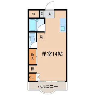 賢勝ビル渡鹿【2階】の間取り