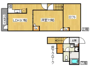 コンフォートベネフィスデュオ香椎参道【1階】の間取り