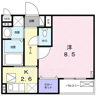 クレディーカーサ【2階】の間取り