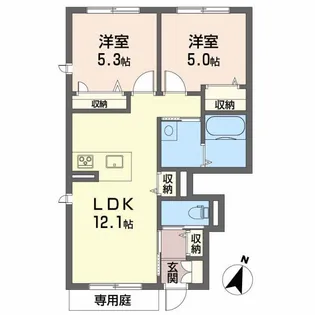 シャーメゾン南小松原 A棟【1階】の間取り
