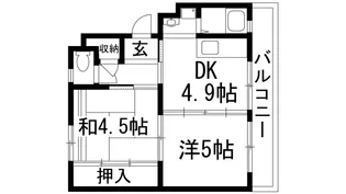 逆瀬川11号棟【4階】の間取り