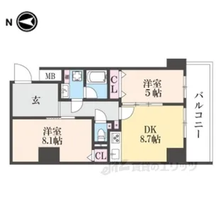 ハイライン5【7階】の間取り