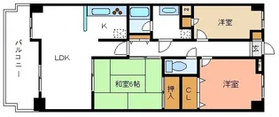 藤和喜志ハイタウン【9階】の間取り