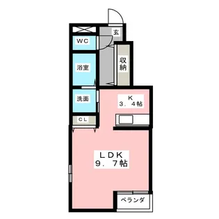 ワールドハイツ8番館【1階】の間取り