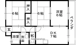 シロハイヌ小阪【1階】の間取り