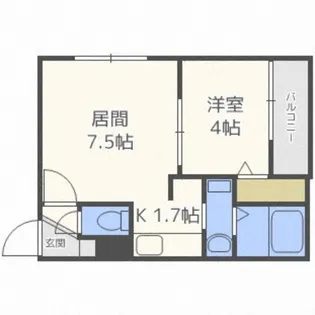 デュークYK山の手【1階】の間取り