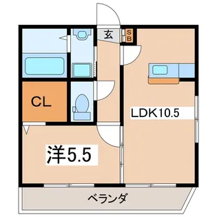グラッツィェ・マードレ【2階】の間取り