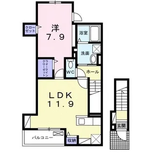 シャルマンフルールI【2階】の間取り