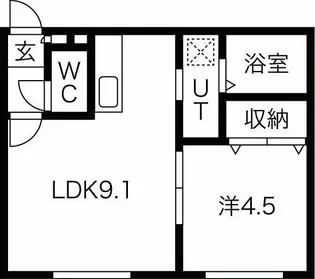 La・Bella(ラベーラ月寒)【2階】の間取り