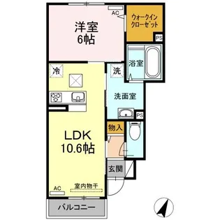 エスポワールHIYAKO【1階】の間取り