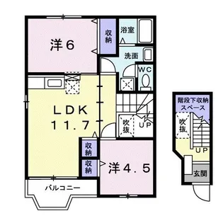 サニーグリーンB【2階】の間取り