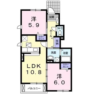 ウィンド・フィル I棟【1階】の間取り