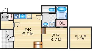 フラワーコーポ【1階】の間取り