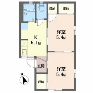 ツインハイツ宝 A【1階】の間取り
