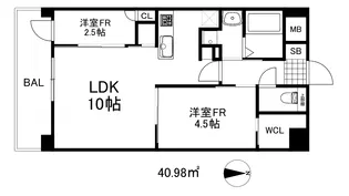 ザセンスレジデンス甲南山手【4階】の間取り
