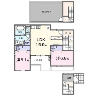ミア エチケード【2階】の間取り