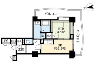 URアーバンラフレ星ヶ丘【4階】の間取り